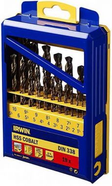 Набор сверл по металлу/нержавеющей стали HSS Cobalt 1-10 мм 19 шт Irvin 10502569 ― IRWIN